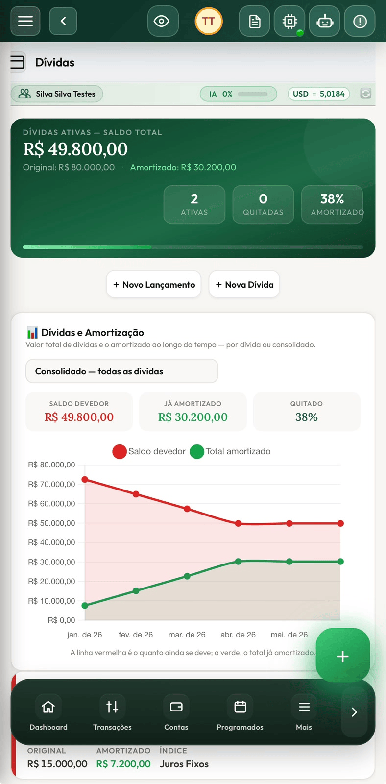 Dívidas e amortização