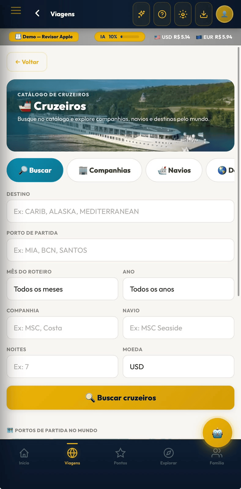 Catálogo de cruzeiros